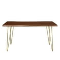 thumbnail image 4 of 60 Inch Dining Table, Walnut Gold, Wood, Rectangular, Kitchen Cafe Bistro Hospitality Restaurant, Modern Contemporary HB34383, 4 of 10