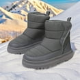 thumbnail image 6 of Otqutp Girls Boys Mid Calf Chunky Winter Snow Boots Kids Water-Resistant Non-Slip Thicken Warm Fuzzy Outdoor Hiking Shoes, 6 of 8