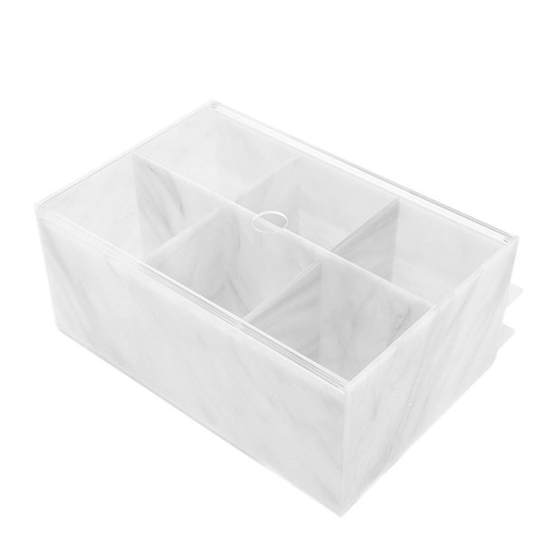 CAJA DE EXPOSICION DE EXTENSION DE PESTAÑAS, CAJA DE ALMACENAMIENTO ACRÍLICA A PRUEBA DE POLVO 10 AGUJEROS COMPARTIMENTO CON Textura de Mármol Accesorios para injerto de