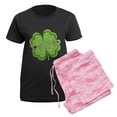 thumbnail image 5 of CafePress - Vintage Lucky 4 Leaf Clover Women's Dark Pajamas - Women's Short Sleeve Print T-Shirt and Pants Dark Cotton Pajama Set, 5 of 7