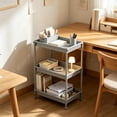 thumbnail image 4 of Eolstice Freestanding Gray 3 Layer Plastic Storage Shelf, Multipurpose Organizer Rack, Home Kitchen Pantry Laundry Utility Room Storage Unit, 4 of 6