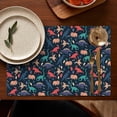 thumbnail image 5 of DarkBlue Colorful Dinosaurs Pattern Summer Placemats Table Placemats Set Of 4-Linen Kitchen Washable Placemats Table Mats 11.8"x17.7" Non-Slip Heat Resistant, 5 of 6