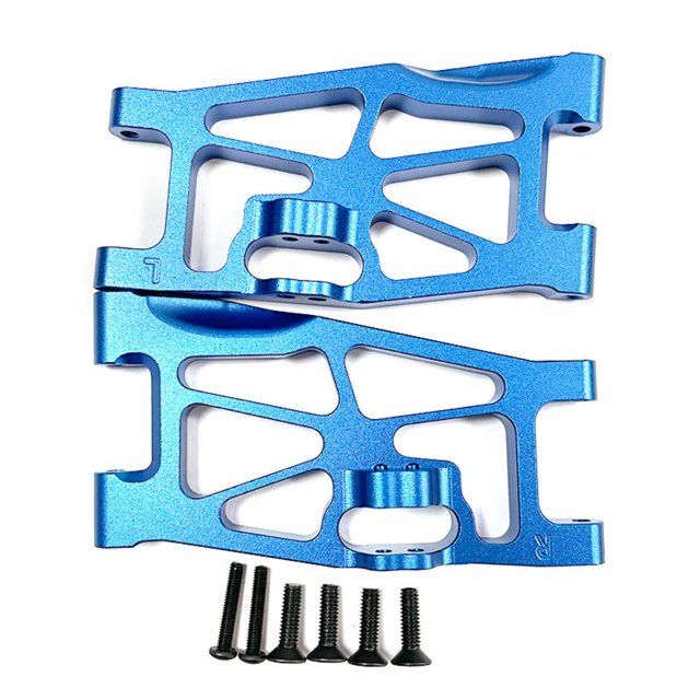 Brazo de suspensión inferior delantero Vogacara mejorado de aleación de aluminio para 1/10 LOSI Baja Rey 4WD modelo Azul oscuro
