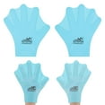 thumbnail image 1 of Uxcell 1 Par de Guantes de Natación de Silicona Guantes de Natación con Dedos Palmeados Tipo Rana Entrenamiento de Natación Mediano, 1 of 1