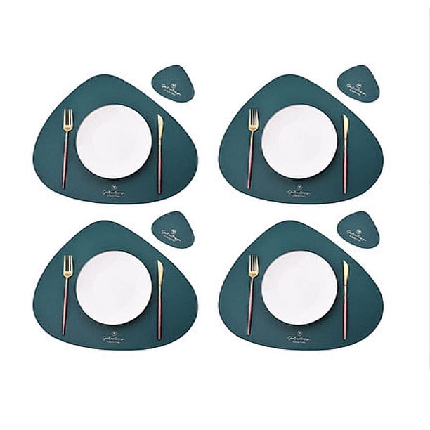 Juego de 8 manteles individuales, utilizados para manteles individuales, tapetes de café, resistentes al calor, antideslizantes, lavables y aislantes del calor, manteles individuales de cocina, manteles individuales de estilo nórdico (mantel * 4 + posavasos * 4) A ER