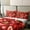 Red, variant on Erosebridal Tropical Palm Tree Leaves 100% Cotton Duvet Cover Queen Size, Pineapple Fruit Bed Set, Reversible 3pcs (No Comforter)