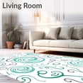 thumbnail image 2 of ODIKA 4'x6' Machine Washable Non-Slip Area Rug, Ethereal Cyclone Treasure With Graceful Twirls High Traffic Rug, Purple, 599918, 2 of 7