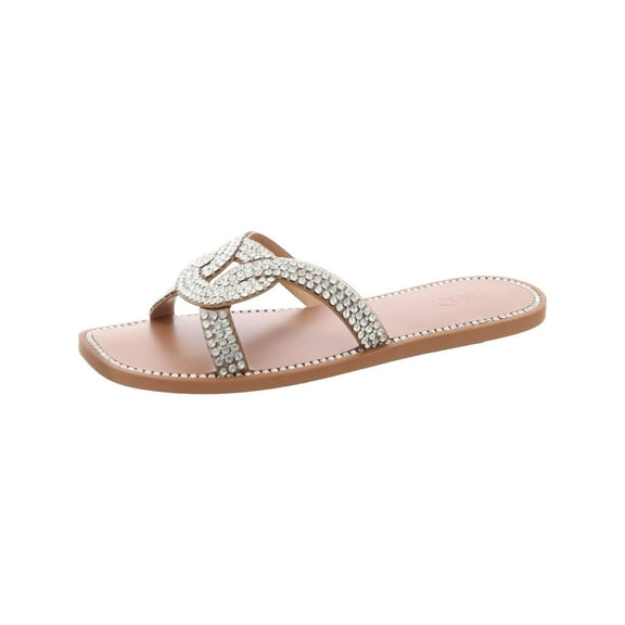 INC Womens Peytton Square Toe Slip On Slide Sandals