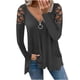 thumbnail image 1 of Camiseta de manga larga con cuello en V para mujer a la moda, blusa sólida de otoño, Tops con cremallera Fridja  hj4406, 1 of 5