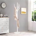thumbnail image 5 of WOOW DEPOT Large Wood Coat Rack Heavy Duty Freestanding Clothes Hanger Stand w/ Stable Base & 12 Tree Branch Hooks for Corner Entryway Hallway Bedroom, 5 of 10