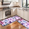 thumbnail image 3 of Kitchen Rugs Sets Of 2,Pink Butterfly Pattern Anti Fatigue Kitchen Mat Rugs Non Slip Washable,Decorative Kitchen Floor Mats for Kitchen,Sink,Laundry,17"x47"+17"x47", 3 of 5