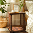 thumbnail image 5 of Side End Table, Nightstand with 2-Layer Storage Shelves for Small Spaces, Living Room, Bedroom, Vintage Brown, 5 of 7