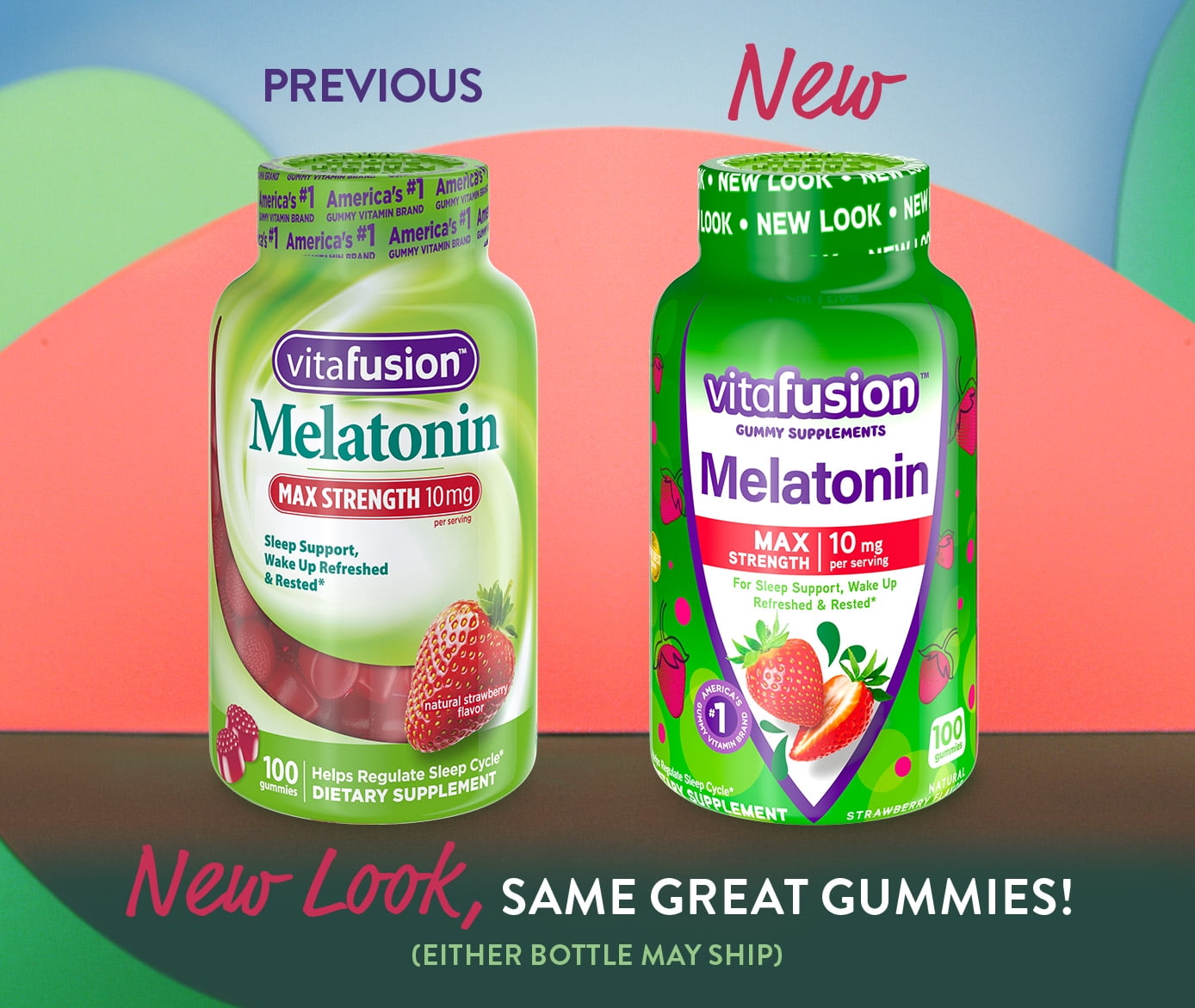 4 Pack Vitafusion Melatonin Max Strength Gummies Strawberry 10mg 100 Gummies