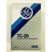 GE TC-20 Compact VHS Videocassette Video Tape For Use Exclusively With Camera Recorders