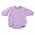 thumbnail image 1 of Dadaria Baby Girl Clothes 3-24 Months Fall Spring Baby Girls Boys Cute Romper Long Sleeve Button Sweatshirt Jumpsuits Purple 12-18 Months, 1 of 8