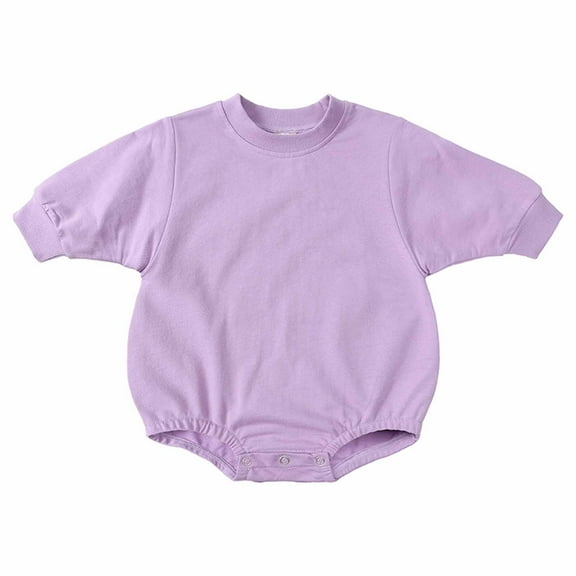 Elainilye Fashion Baby Girls Boys Cute Romper Spring Long Sleeve Button Sweatshirt Jumpsuits 3-24 Months,Purple