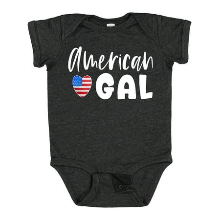 

Inktastic 4th of July American Gal with Heart Flag Gift Baby Girl Bodysuit