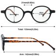 thumbnail image 2 of MAGIMODAC Anti Blue Light Round Retro Reading Glasses Spring Hinges Blue Light Blocking Eyeglasses Eyewear Readers (Black, +2.5), 2 of 6