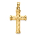 thumbnail image 3 of FB Jewels 14K Yellow Gold Hollow Diamond-Cut Cross Pendant, 3 of 4