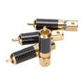 thumbnail image 2 of Cergrey Preffair 4PCS Audio Plug Gold Plated Brass Soldering Plug With Carbon Fiber Shell R1701,Gold Plated Brass Soldering Plug, Plug Connector, 2 of 8