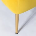 thumbnail image 5 of Velvet Accent Chair Set of 2 Upholstered Adult Side Chairs Metal Leg Foam Home Bedroom Yellow, 5 of 12