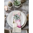 thumbnail image 2 of Pink White Pumpkin Cloth Napkins Set of 6 Reusable Dinner Napkins, Fall Thanksgiving Retro Light Beige Cocktail Napkin Washable Table Napkins for Wedding/Holiday Party/Baby Shower 20"x20", 2 of 7