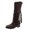 Brown, variant on Women's Mid - Calf Motorcycle Boots, 3-5CM - Heel Thick - Sole Retro Cowboy Boots with Side Zipper & Tassels, Vintage Fashion Footwear