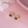 thumbnail image 5 of Solid 925 Sterling Silver Bow Hoop Earrings Huggie for Women Teens Black CZ Bowknot Hoop Earrings Ribbon Cartilage Huggie, 5 of 5