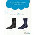 thumbnail image 2 of MeMoi Boys Boxed-Stripe Cotton-Rich Fine-Gauge Crew Sock - Boys - Male, 10-12, Navy, 2 of 7
