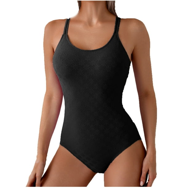 Traje de baño de una pieza para mujer, conjuntos de bikini para mujer, traje de baño bikini de tirantes sin espalda de color liso para mujer, conjunto de bikini de malla para mujer, traje de baño de n
