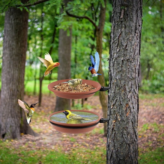 LACKUST Bird Feeders Outdoor Clearance,Outdoor Hanging Bird Feeder with 90 Degree Folding Flower Pot Design,Red