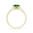 thumbnail image 2 of ANGARA Lab Grown 1.5 Ct Oval Solitaire Emerald Cocktail Ring for Women in 14K Yellow Gold (Size-9x7mm) | May Birthstone, Birthday, Anniversary, Jewelry Gift for Women | Lab-Grown Emerald Ring, 2 of 9