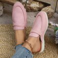 thumbnail image 5 of Women's Fashion Casual Backless Loafers, Comfortable Flat Mules, Stylish Ethnic Trendy Half-Slippers, Soft Faux Material, Perfect for Leisure Outdoor Daily Wear Pink E, 5 of 5