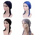 thumbnail image 3 of HGYCPP Womens Chemo Hat Turban Head Scarves Pre Tied Bandana Hair Cover Cap Solid Color, 3 of 17