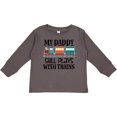 thumbnail image 3 of Inktastic Daddy Still Plays With Trains Boys or Girls Long Sleeve Toddler T-Shirt, 3 of 5