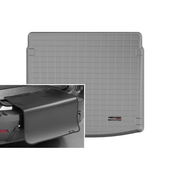 WeatherTech Cargo Trunk Liner with Bumper Protector compatible with Audi Q5 Sportback, Q5, SQ5, SQ5 Sportback - Behind 2nd Row w/ Bumper Protector, Grey