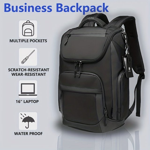 Men's Business Backpack Outdoor Travel Backpack Waterproof 16 Inch Laptop Bag