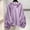Purple, variant on Women's Solid Color Zip Front Hooded Sweatshirt Long Sleeve Fall Blouse Top