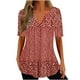 thumbnail image 2 of Puntoco 2024, tops de moda de verano para mujer, camisetas holgadas de manga corta con cuello en V informales con estampado a la moda para mujer, 2 of 6