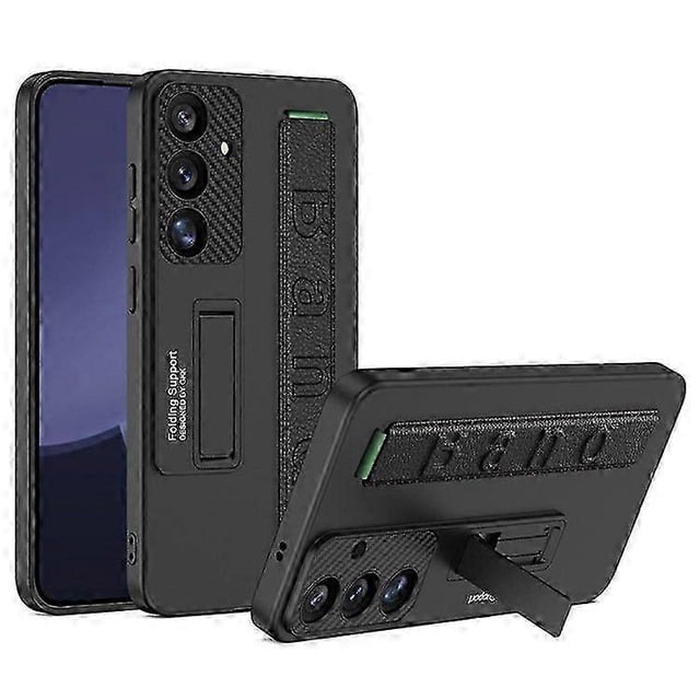 For Samsung Galaxy S25 Case PC + TPU Kickstand Phone Back Cover with Wristband