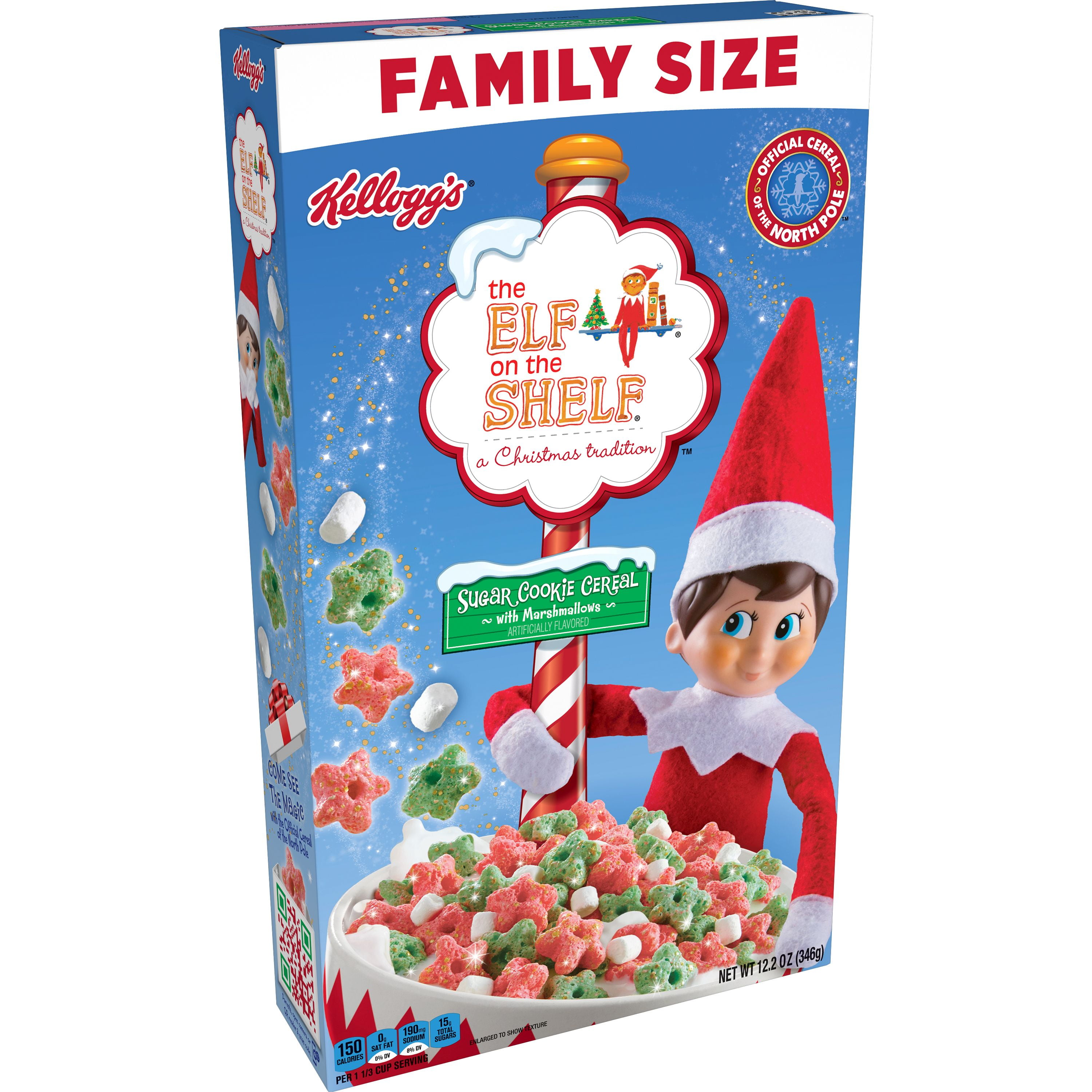 Kellogg S The Elf On The Shelf Breakfast Cereal Sugar Cookie With Marshmallows Family Size 12 2oz Walmart Com Walmart Com