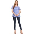 thumbnail image 5 of Sakkas Marzia Women's Loose Fit Short Sleeve Casual Tie Dye Batik Blouse Top Tunic - 19204-Violet - One Size, 5 of 5