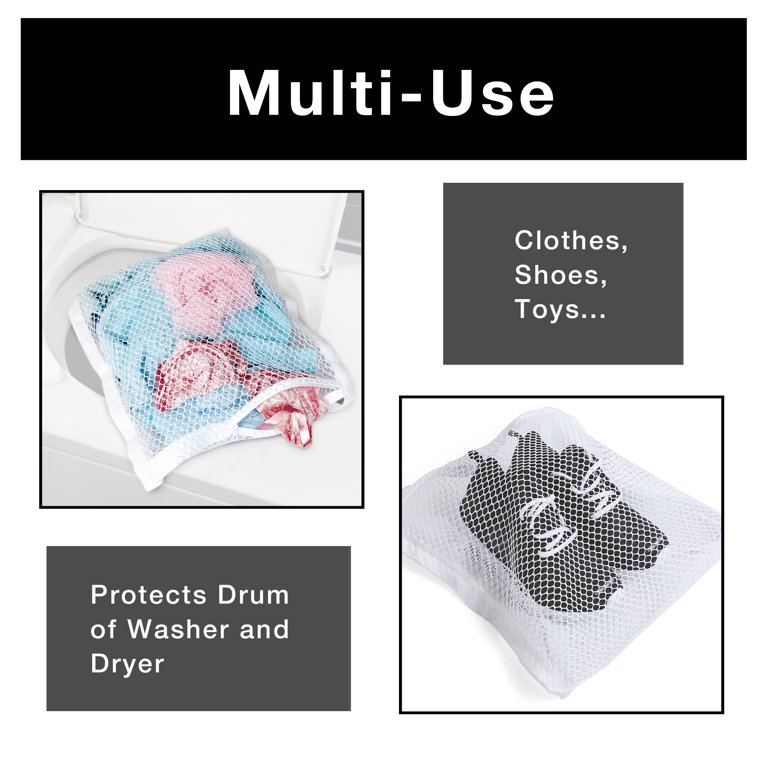  Smart Design Wash Bag w/ Safety Zipper - Washing Machine Safe -  Fine Mesh Nylon Polyester - Bra, Hosiery, Pantyhose, Delicates, Lingerie, &  Baby Clothes (6.5 x 5.5 Inch) [White] : Home & Kitchen