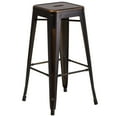 thumbnail image 3 of BizChair Commercial Grade 30" High Backless Distressed Copper Metal Indoor-Outdoor Barstool, 3 of 9