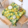 thumbnail image 2 of Yellow Lemon Fruit Leaves White Pattern Square Tablecloth,Waterproof Square Table Cover,Wipeable Spillproof Washable Table Cover for Home Kitchen Party Decor 60"x60"(152x152cm), 2 of 6