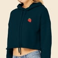 thumbnail image 5 of Dalix Strawberry Embroidered Fleece Cropped Hoodie Cold Fall Winter Women in Atlantic Green XL X-Large, 5 of 5