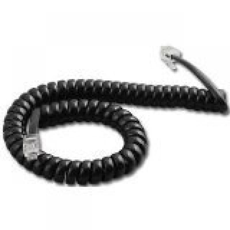 Pack/Lot of 50 Charcoal Black 12ft Handset Cord Polycom VVX Series IP Phone Coil 