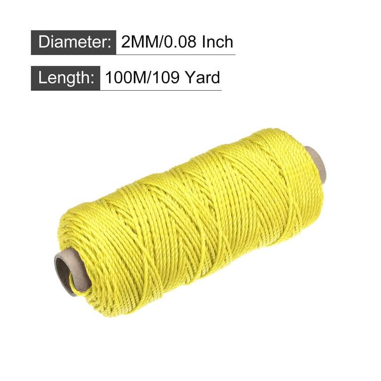Twisted Mason Line Nylon Twine String Cord Yellow 100M/109 Yard