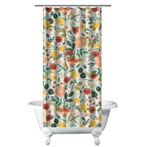 Floral Shower Curtain Watercolor Botanical Bathroom Decor Rustic Flower Design Fabric Bath Curtain for Tub Country Style Home Accessories with Hooks,36x72in(90x180cm)