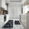 thumbnail image 6 of Black and White Kitchen Rugs,Non Skid Washable Microfiber mats for Kitchen Floor, Kitchen Rules Theme Kitchen Cushioned Runner Rug Decor Sets of 2,Size 17"x 47"+17"x 30", 6 of 6